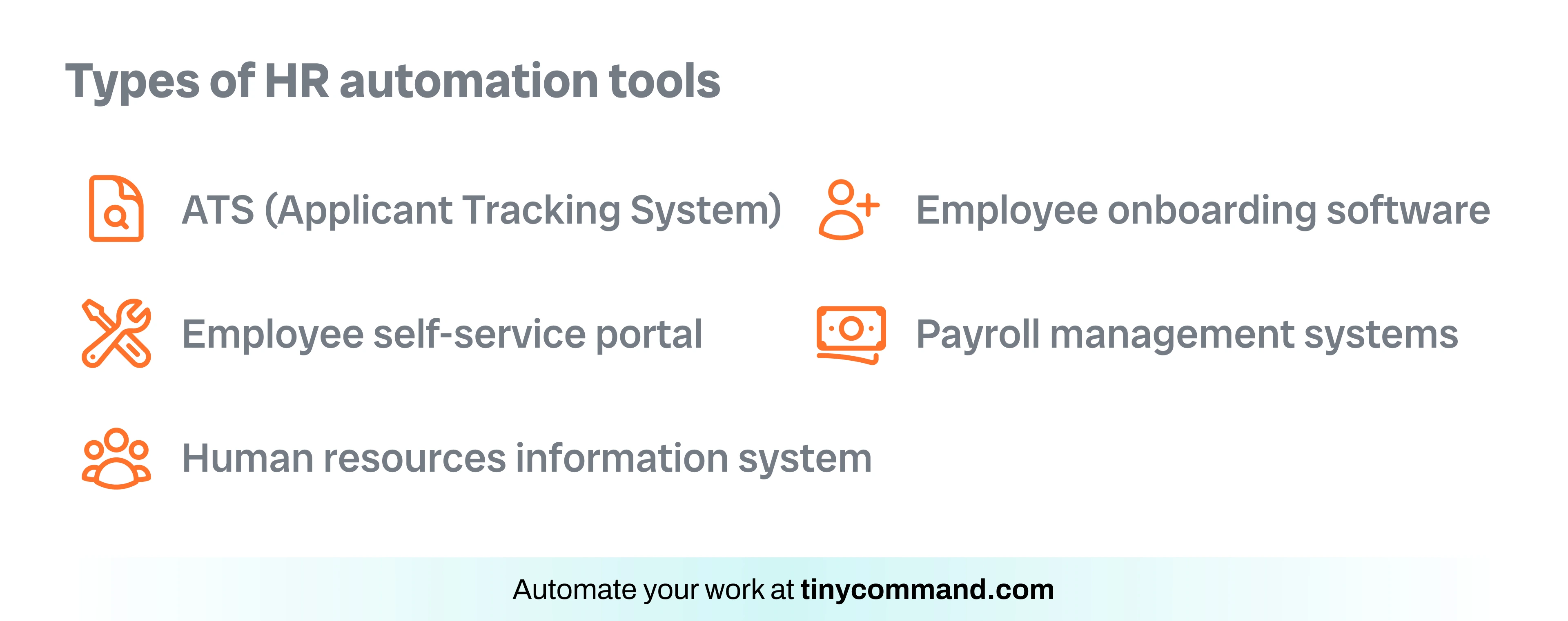 Types of HR automation tools - Automate your work at tinycommand.com